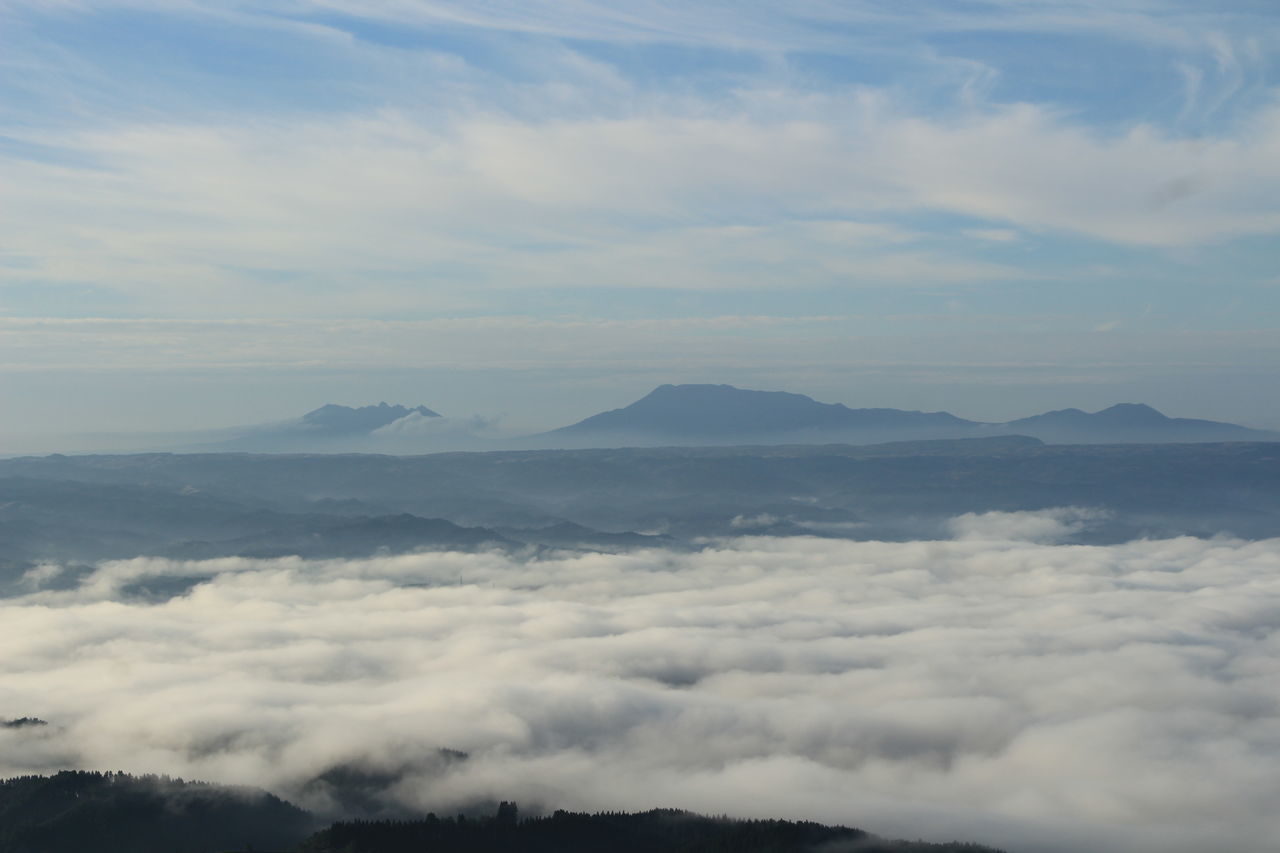 SCENIC VIEW OF CLOUDS OVER MOUNTAINS