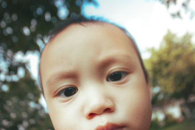 Close-up portrait of cute baby