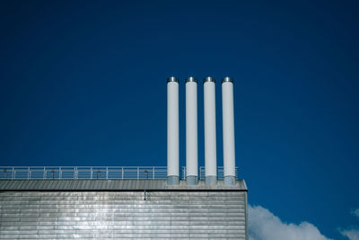 Low angle view of battersea power station against sky