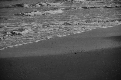 High angle view of sand on beach