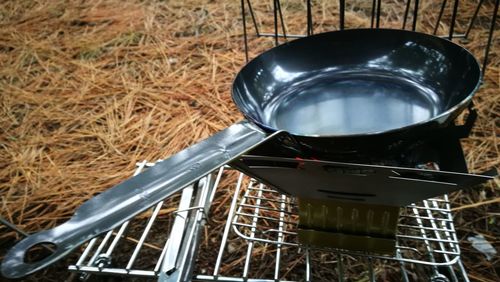 Close-up high angle view of container