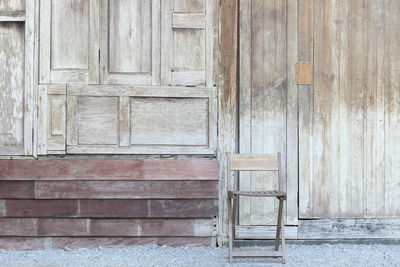 Closed door of old building