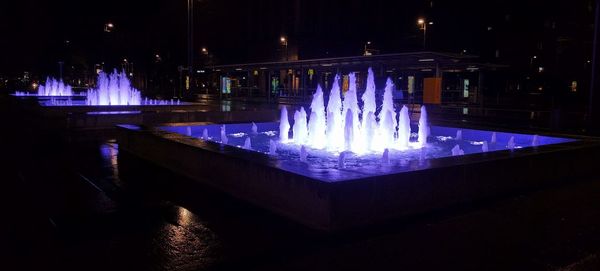 Illuminated built structure at night