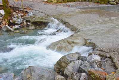 Scenic view of rocks in sea