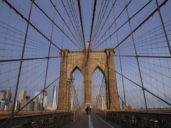 View of suspension bridge against sky