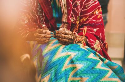 Close-up of woman hand