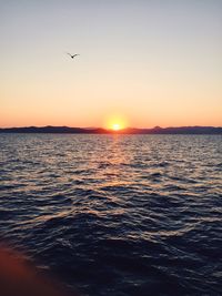 Scenic view of sea during sunset