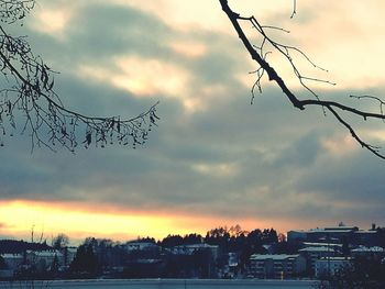 Scenic view of dramatic sky during sunset