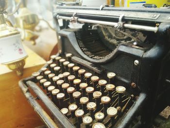 Close-up of old typewriter