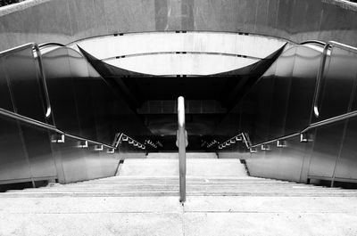 High angle view of empty staircase