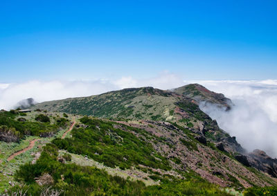 Scenic view of mountains against sky