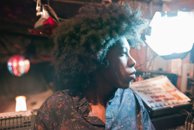 Portrait of young man looking away