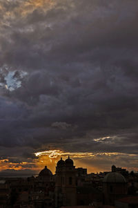 View of city at sunset