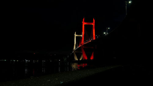 View of bridge at night