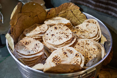 Close-up of food on table