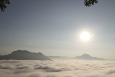 Beautiful landscape in the mountains at sunrise, traveling concept.chiang khan loei, thailand.