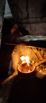 Close-up of lit candle