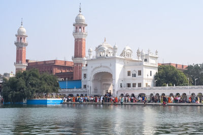 Beautiful view of golden temple - harmandir sahib in amritsar, punjab, india, famous indian sikh