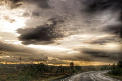 View of road at sunset