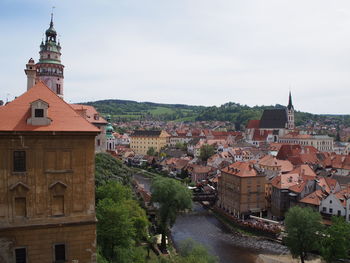 View of buildings in town