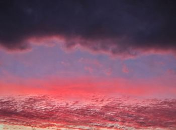 Scenic view of dramatic sky over sea during sunset