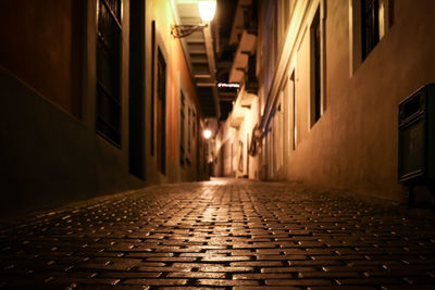 Narrow alley along buildings