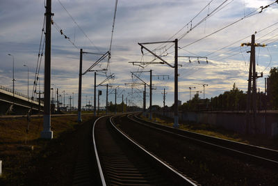 Railroad tracks against sky