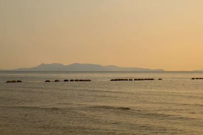 View of sea against clear sky