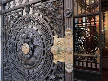 Close-up of ornate entrance of building
