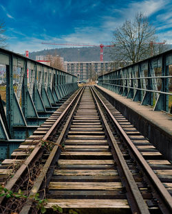 Railway bridge against sky