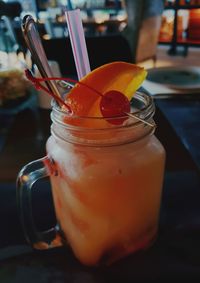 Close-up of drink on table