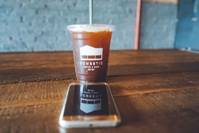 Close-up of coffee on table