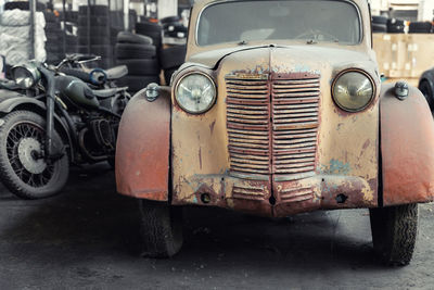 Old vintage car in city