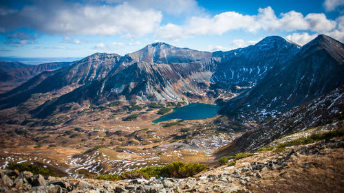 Scenic view of mountains against sky