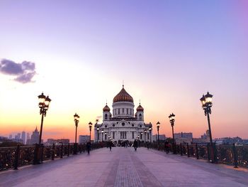 View of road at sunset