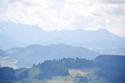 Scenic view of mountains against sky