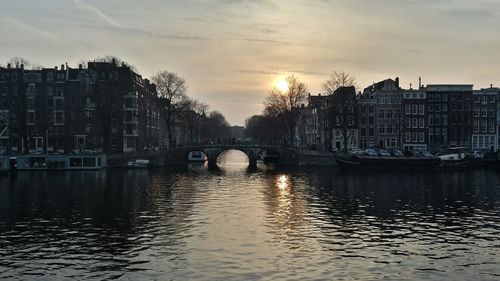 View of canal along buildings