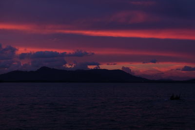 Scenic view of sea against sky at sunset