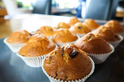 Close-up of cupcakes on table