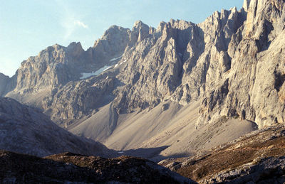 Scenic view of rocky mountains against sky