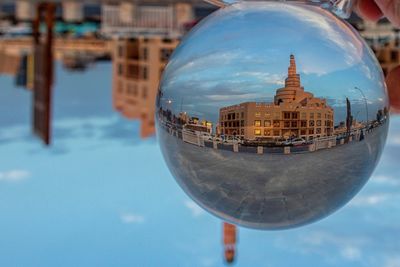 Reflection of buildings in water