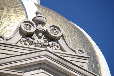 Low angle view of temple against clear sky