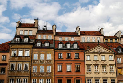 Low angle view of residential building against sky