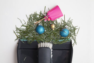 Christmas decorations on table