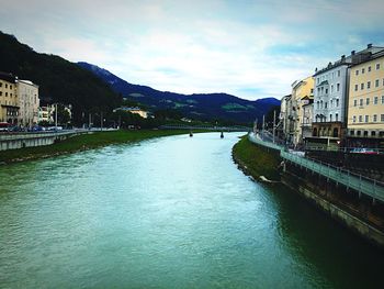 View of river with buildings in background