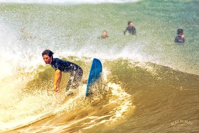 People enjoying in sea