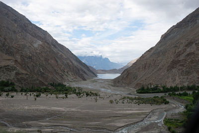 Scenic view of mountains against sky