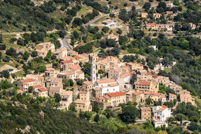 High angle view of townscape