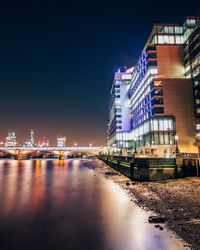 Illuminated city at night