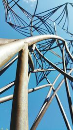 Low angle view of metal structure against sky